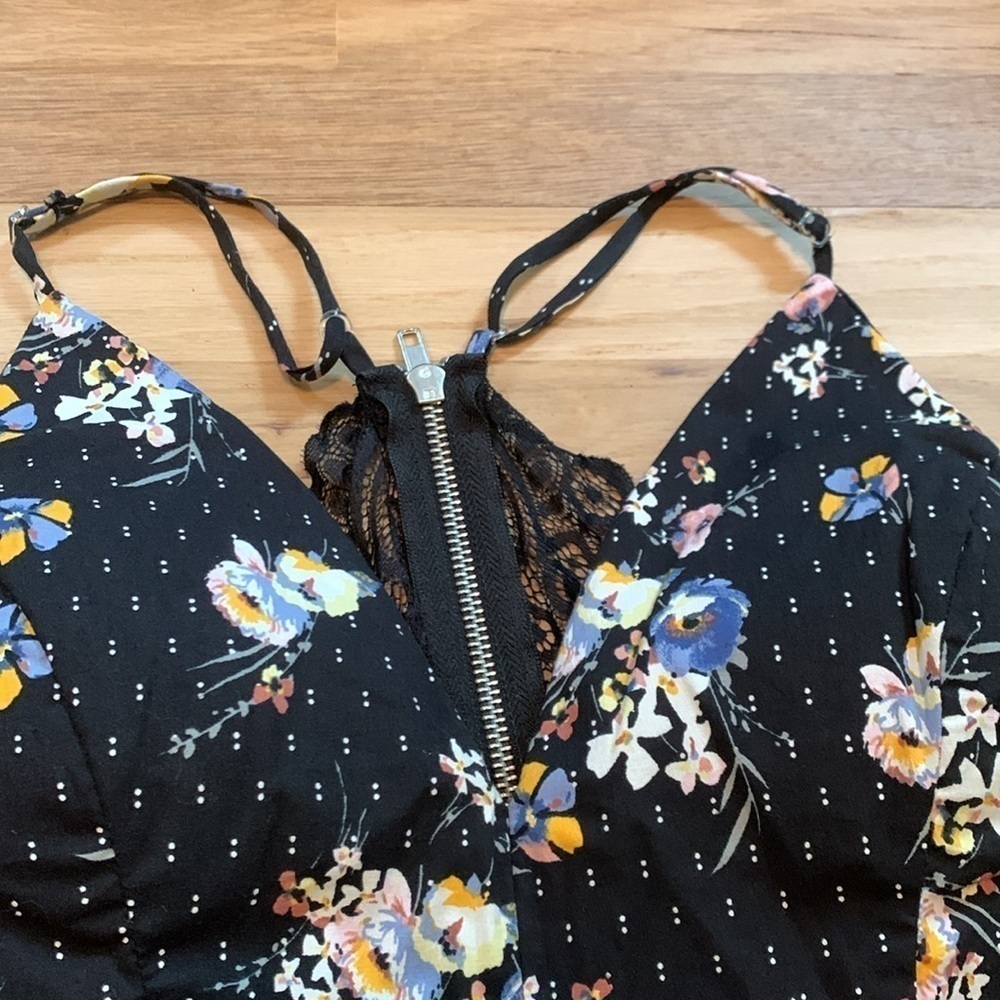 Honey and Rosie Spaghetti Strap Lace Back Fit & Flare Floral Dress Women’s L - Picture 6 of 16